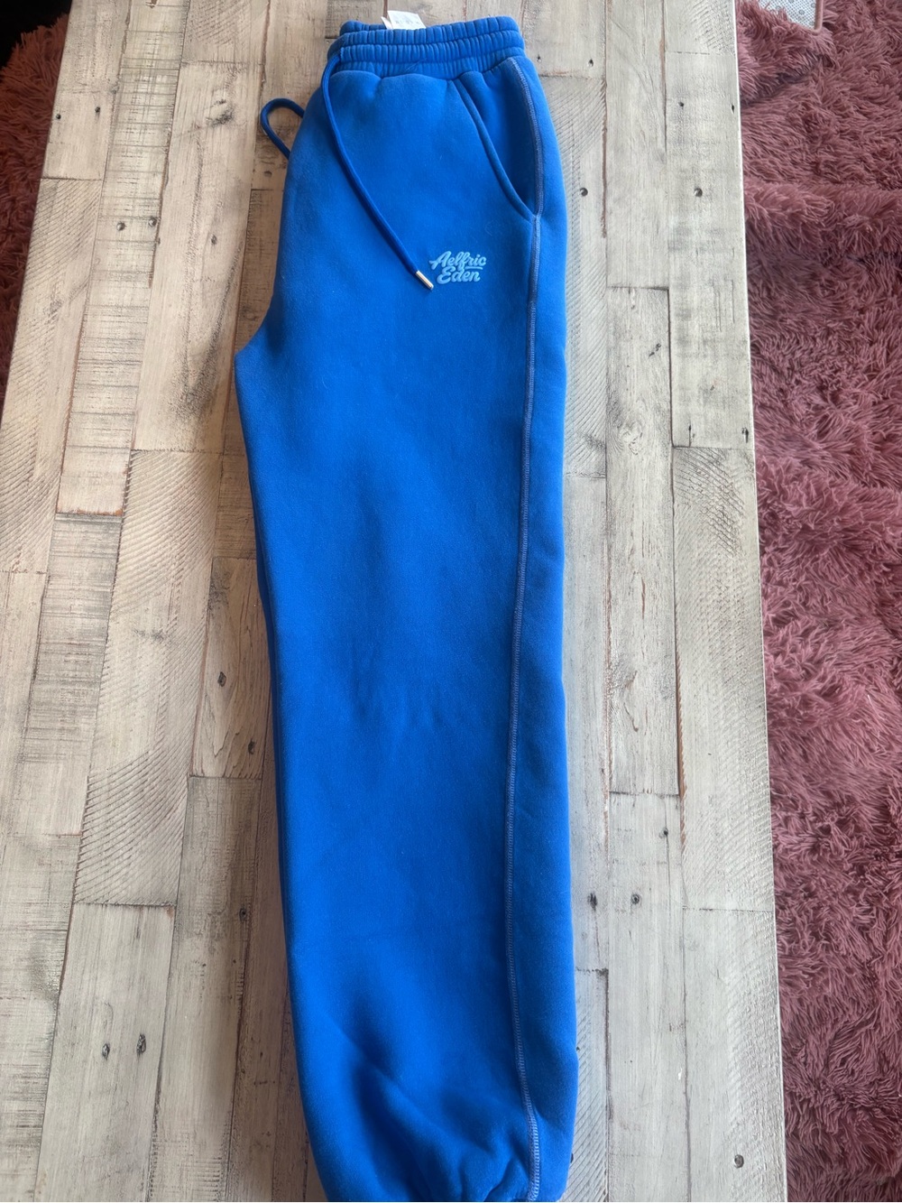 Aelfric Eden Royal Blue Fleece Joggers Size Small Like New